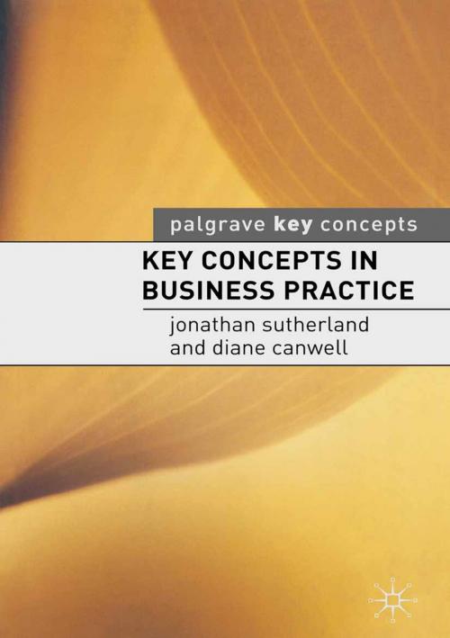 Cover of the book Key Concepts in Business Practice by Jonathan Sutherland, Macmillan Education UK