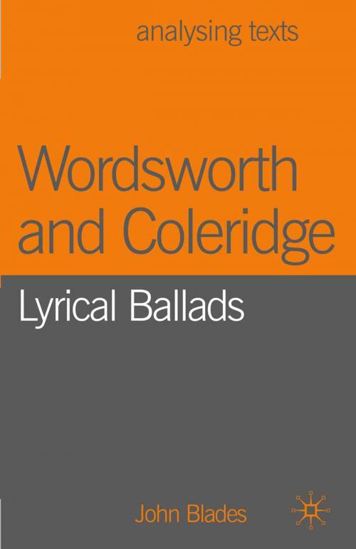 Cover of the book Wordsworth and Coleridge by John Blades, Macmillan Education UK