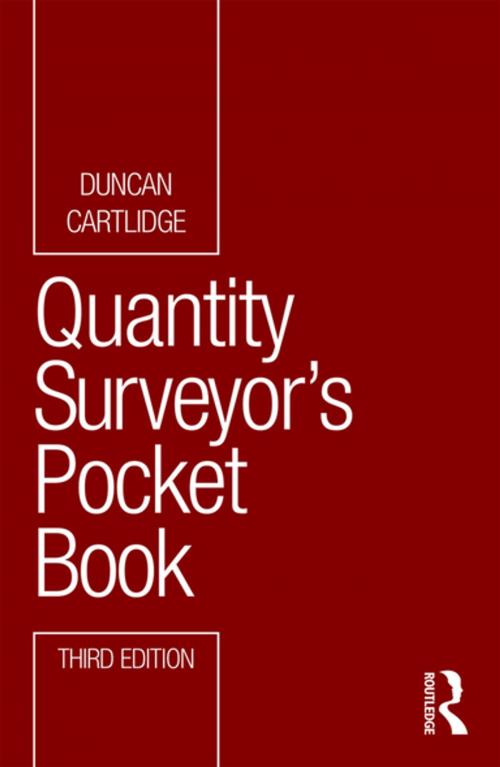 Cover of the book Quantity Surveyor's Pocket Book by Duncan Cartlidge, CRC Press