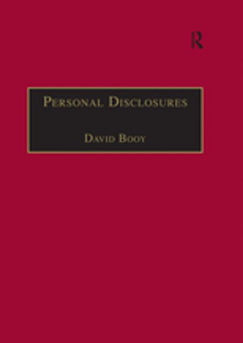 Cover of the book Personal Disclosures by David Booy, Taylor and Francis