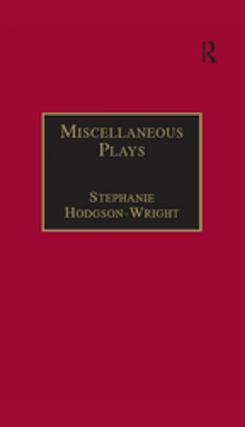 Cover of the book Miscellaneous Plays by Stephanie Hodgson-Wright, Taylor and Francis