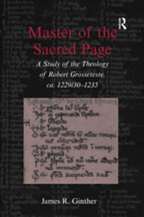 Cover of the book Master of the Sacred Page by James R. Ginther, Taylor and Francis