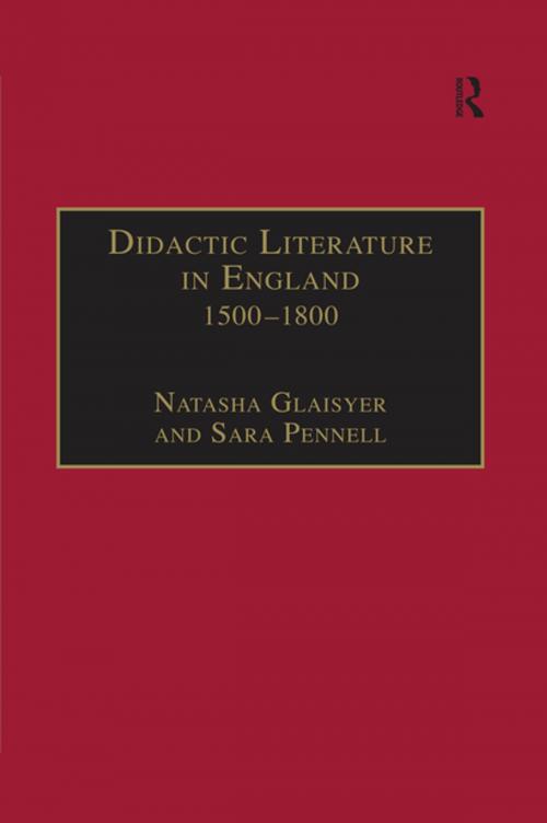 Cover of the book Didactic Literature in England 1500–1800 by Sara Pennell, Taylor and Francis
