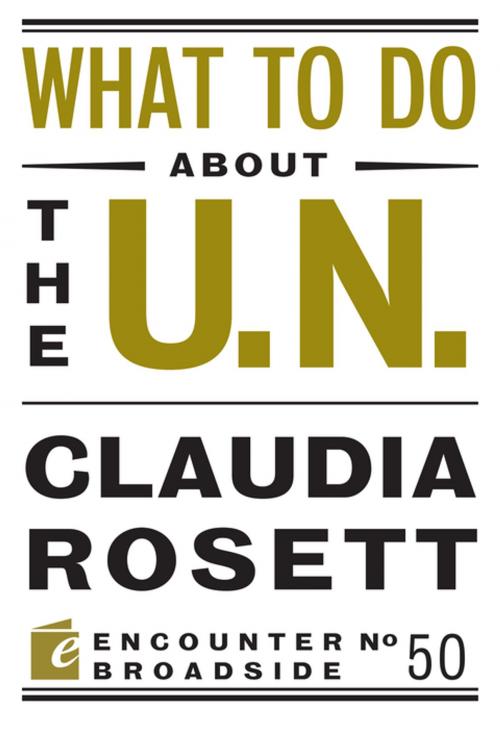 Cover of the book What to Do About the U.N. by Claudia Rosett, Encounter Books