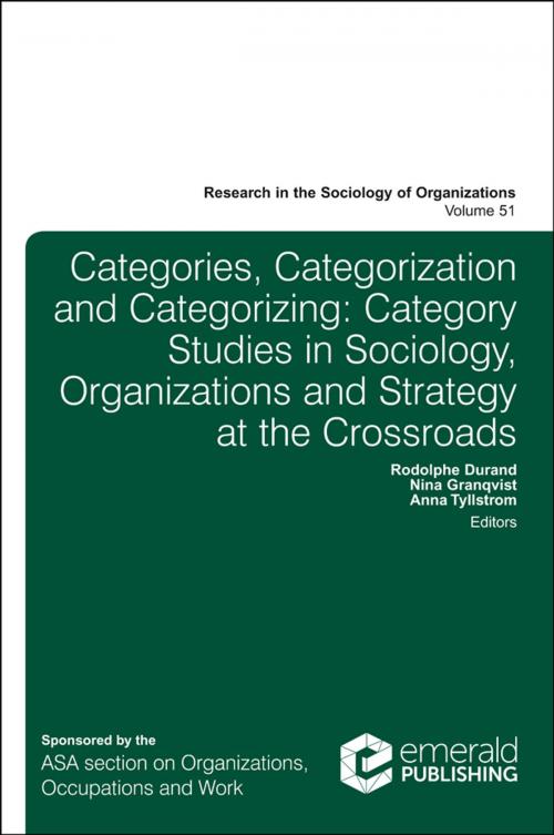 Cover of the book From Categories to Categorization by Rodolphe Durrand, Nina Granqvist, Anna Tyllström, Emerald Publishing Limited