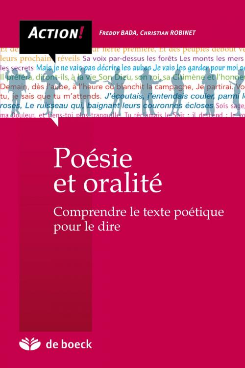 Cover of the book Poésie et oralité by Freddy Bada, Christian Robinet, De Boeck (Pédagogie et Formation)