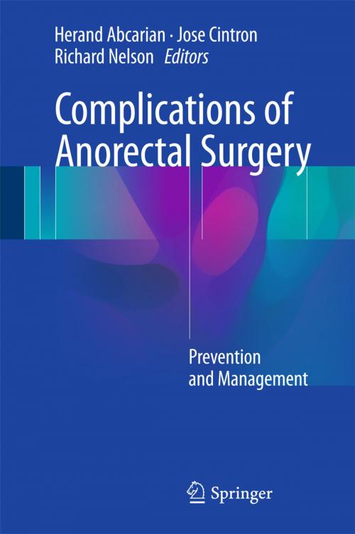 Cover of the book Complications of Anorectal Surgery by , Springer International Publishing