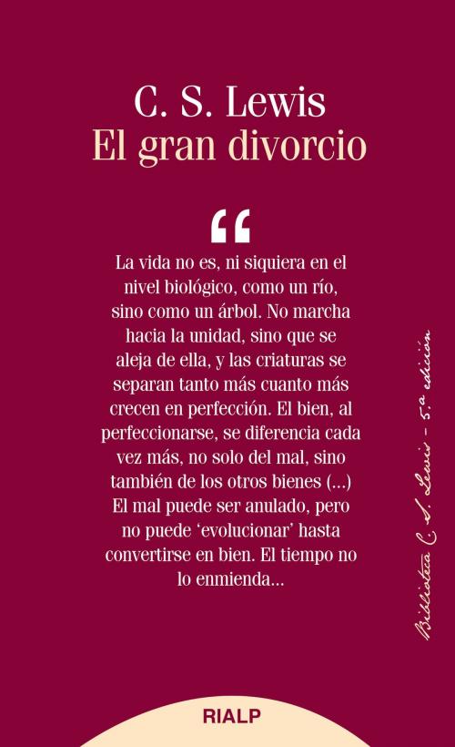 Cover of the book El gran divorcio by Clive Staples Lewis, Ediciones Rialp