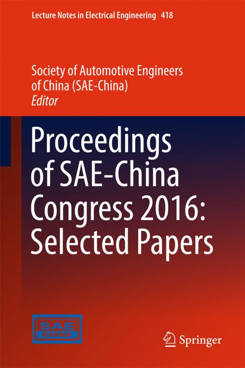 Cover of the book Proceedings of SAE-China Congress 2016: Selected Papers by , Springer Singapore