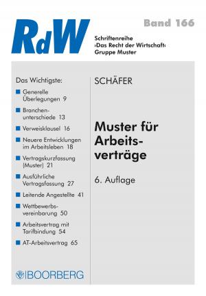 Cover of the book Muster für Arbeitsverträge by Jörg-Dieter Oberrath, Alexander Schmidt, Thomas Schomerus