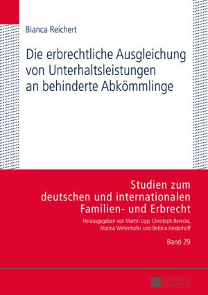 Cover of the book Die erbrechtliche Ausgleichung von Unterhaltsleistungen an behinderte Abkoemmlinge by Martin Sachse-Weinert