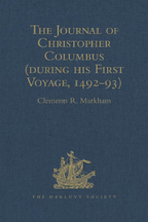 Cover of the book The Journal of Christopher Columbus (during his First Voyage, 1492-93) by , Taylor and Francis