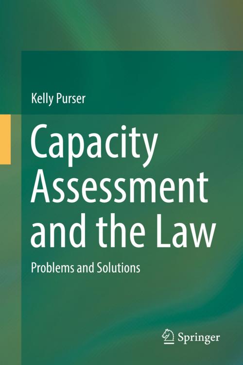 Cover of the book Capacity Assessment and the Law by Kelly Purser, Springer International Publishing