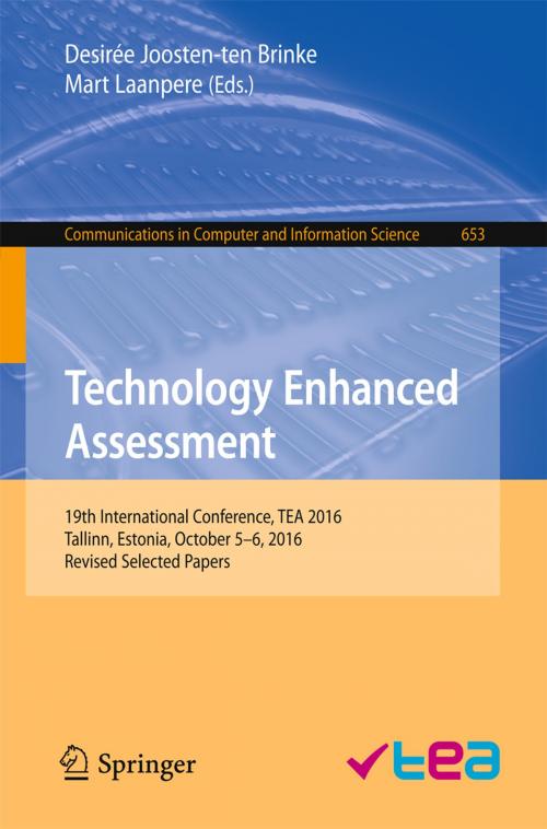 Cover of the book Technology Enhanced Assessment by , Springer International Publishing
