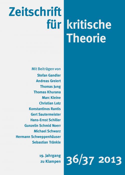 Cover of the book Zeitschrift für kritische Theorie by , zu Klampen Verlag