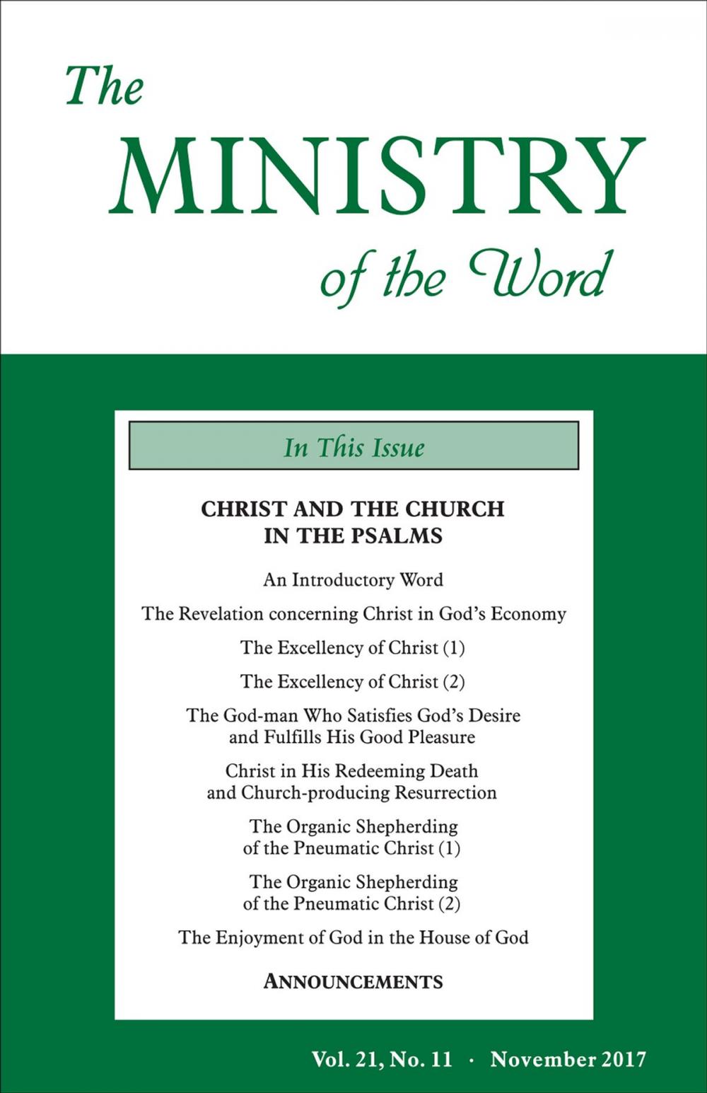 Big bigCover of The Ministry of the Word, Vol. 21, No. 11