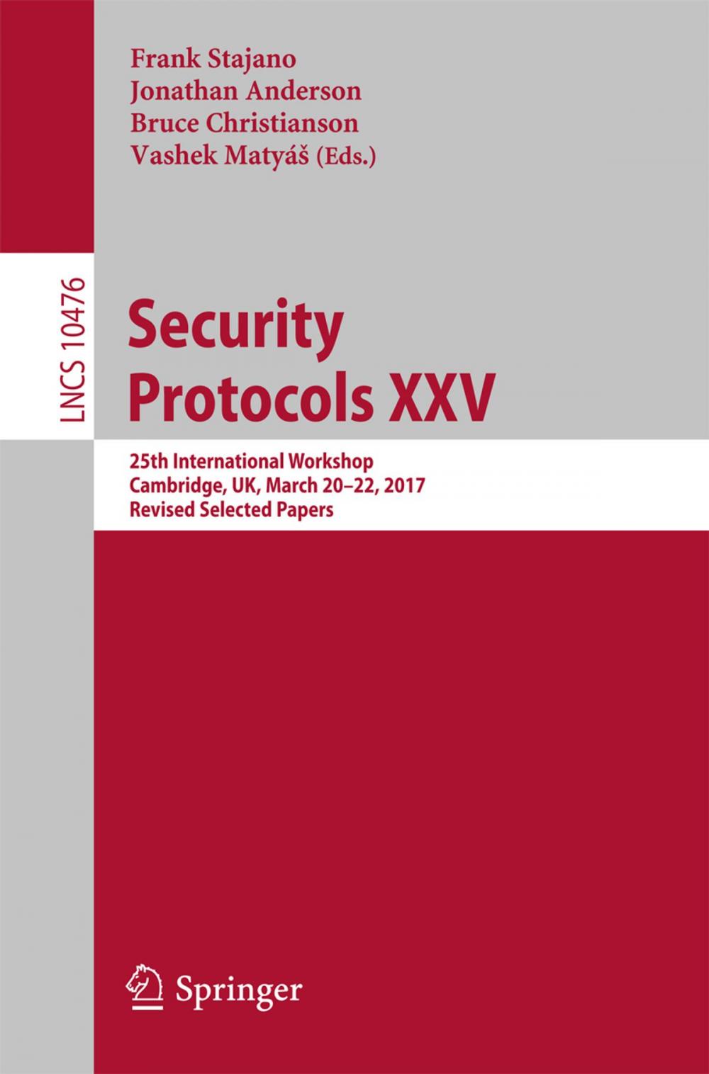 Big bigCover of Security Protocols XXV