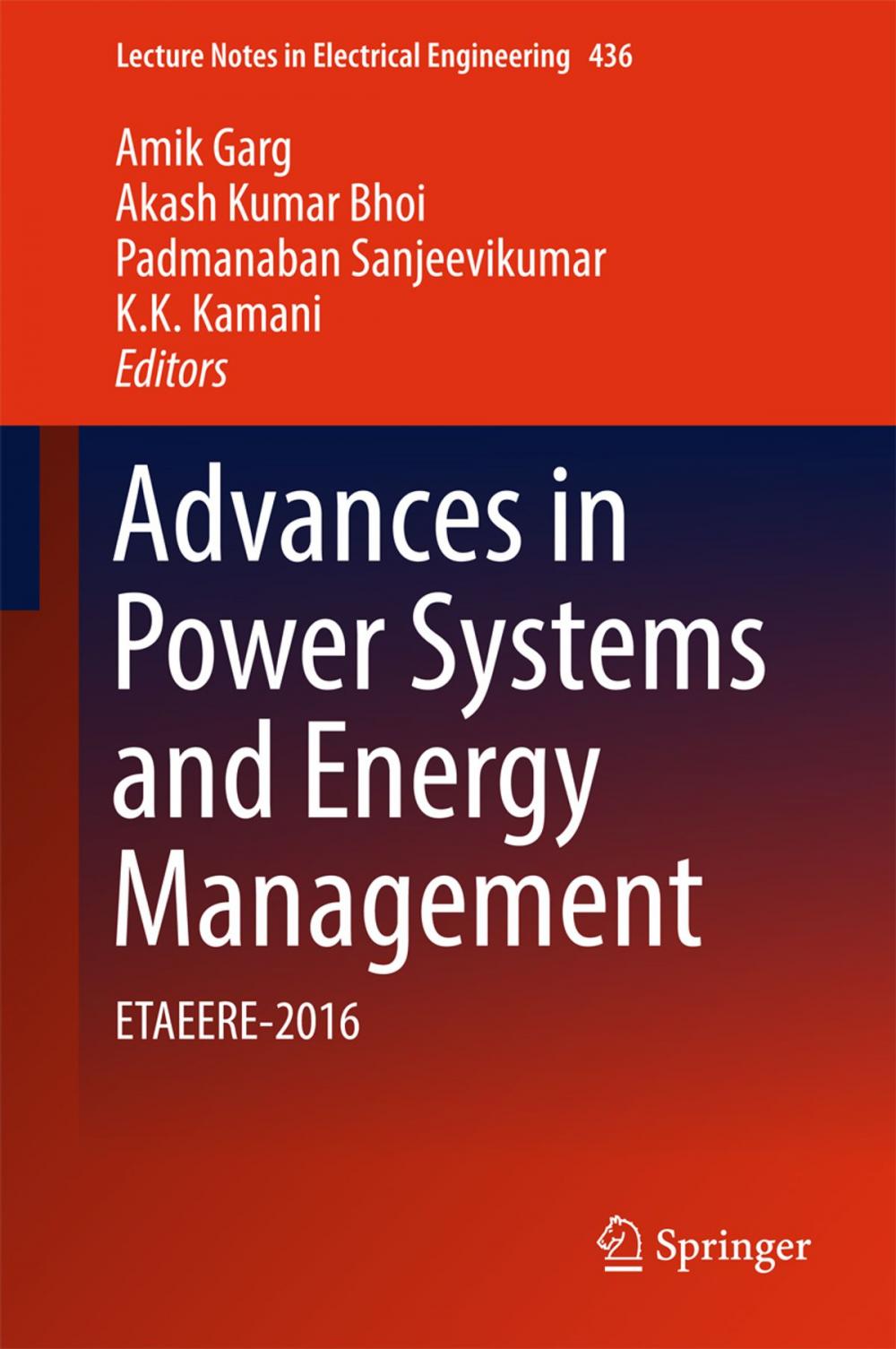 Big bigCover of Advances in Power Systems and Energy Management