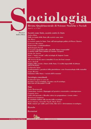 Cover of the book Sociologia n.1/2017 by John Ll. Williams, Paola Vertuani, Maria Clara Martinelli, Sara T. Levi