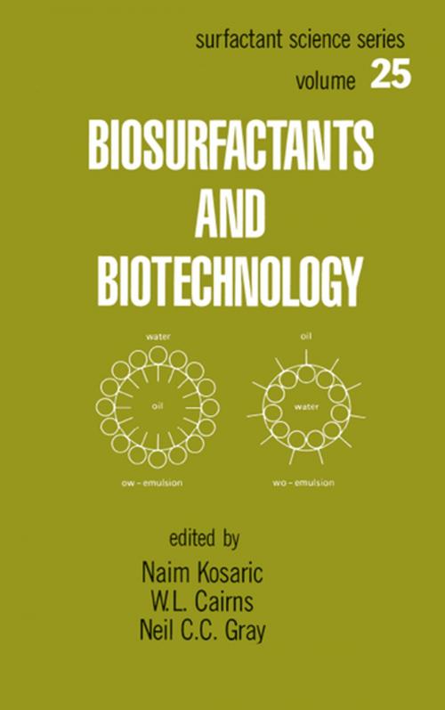 Cover of the book Biosurfactants and Biotechnology by Kosaric, CRC Press