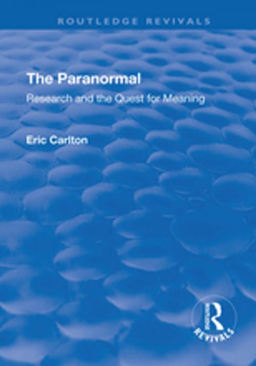 Cover of the book The Paranormal by Eric Carlton, Taylor and Francis