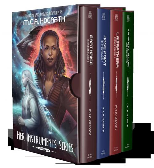 Cover of the book Her Instruments Box Set, Books 1-4: Earthrise, Rose Point, Laisrathera, and A Rose Point Holiday by M.C.A. Hogarth, Studio MCAH