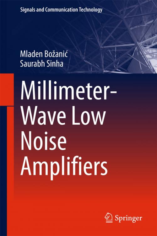Cover of the book Millimeter-Wave Low Noise Amplifiers by Mladen Božanić, Saurabh Sinha, Springer International Publishing