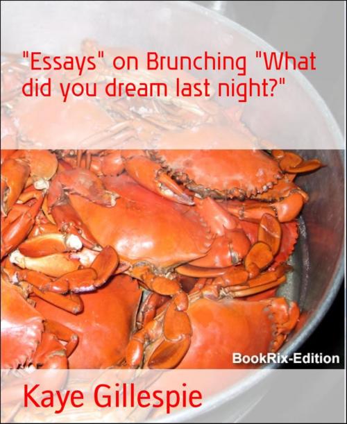 Cover of the book "Essays" on Brunching "What did you dream last night?" by Kaye Gillespie, BookRix