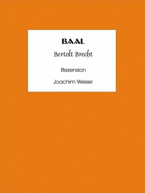 Cover of the book Baal Rezension by Joachim Weiser, XinXii-GD Publishing