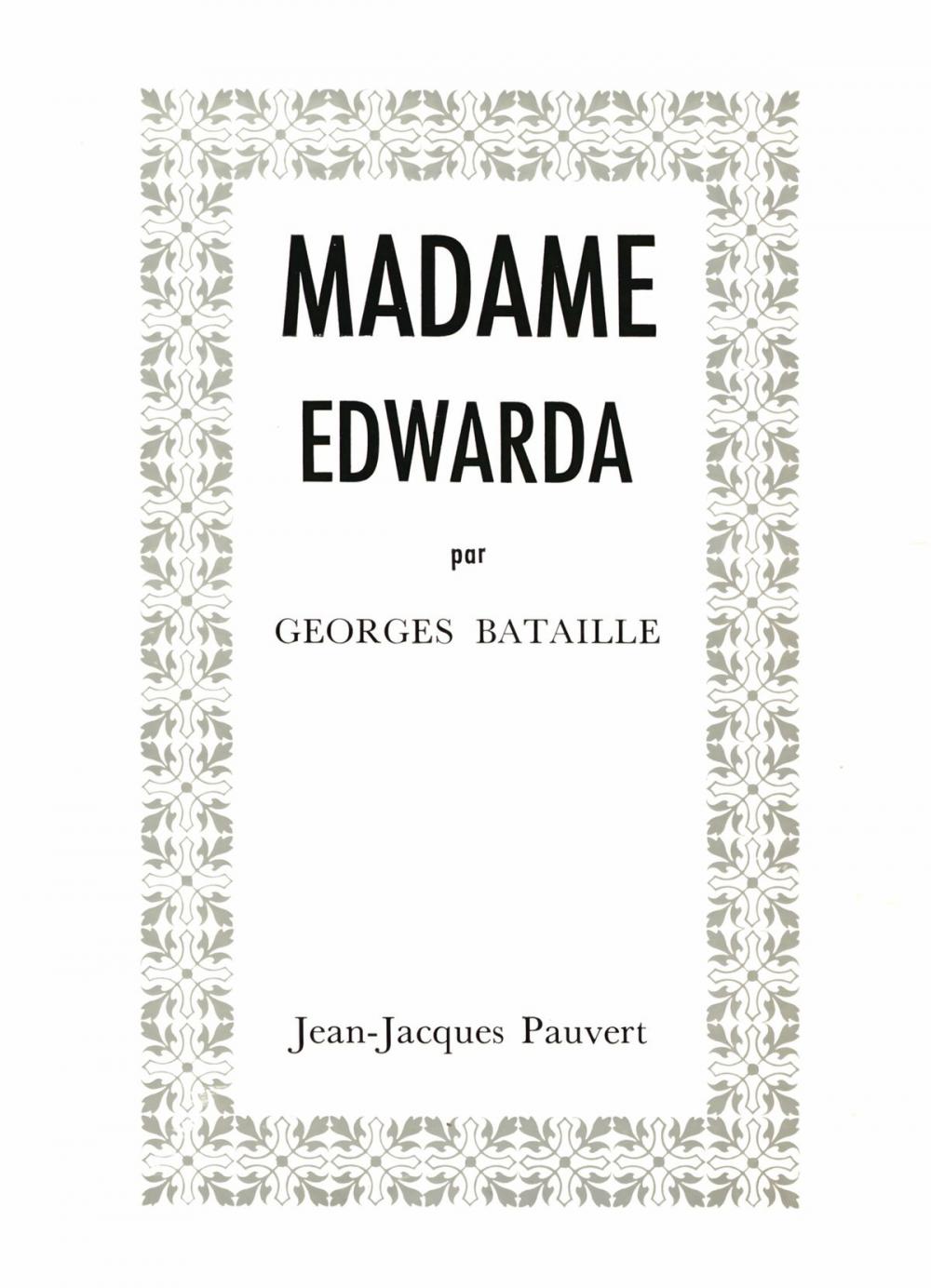 Big bigCover of Madame Edwarda