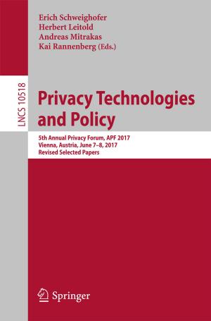 Cover of the book Privacy Technologies and Policy by Andreas Schmitz