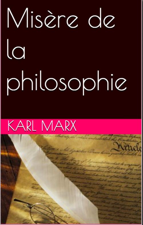 Cover of the book Misère de la philosophie by Karl Marx, MS