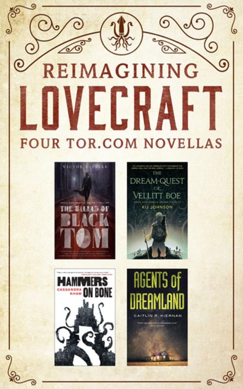 Cover of the book Reimagining Lovecraft: Four Tor.com Novellas by Victor LaValle, Kij Johnson, Cassandra Khaw, Caitlin R. Kiernan, Tom Doherty Associates