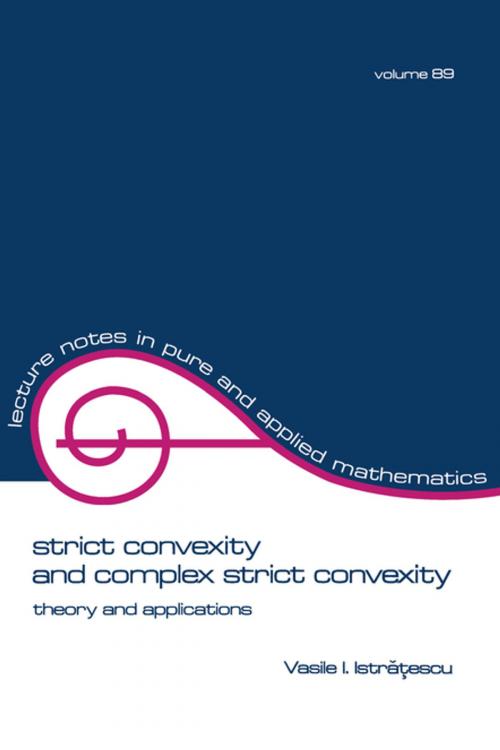 Cover of the book Strict Convexity and Complex Strict Convexity by Istratescu, CRC Press