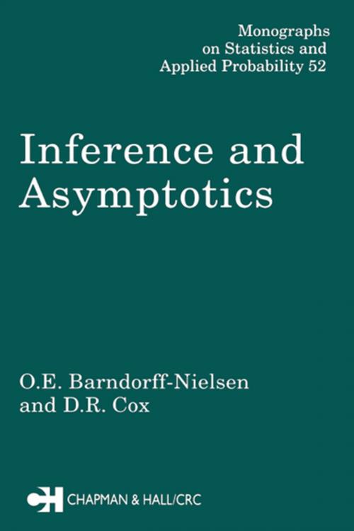 Cover of the book Inference and Asymptotics by D.R. Cox, CRC Press