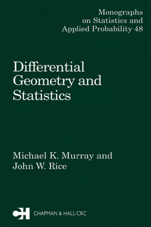 Cover of the book Differential Geometry and Statistics by M.K. Murray, CRC Press