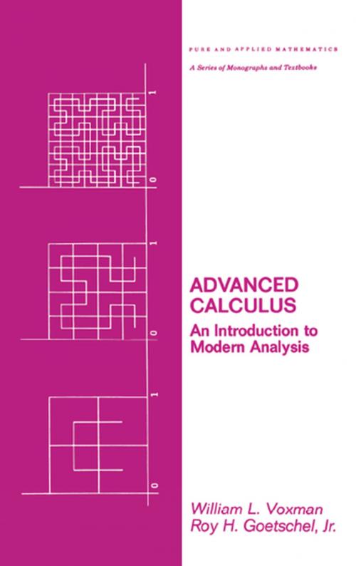 Cover of the book Advanced Calculus by Voxman, CRC Press