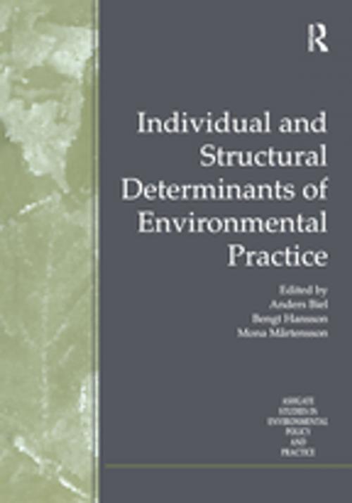 Cover of the book Individual and Structural Determinants of Environmental Practice by Bengt Hansson, Taylor and Francis