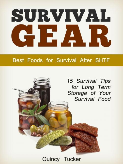 Cover of the book Survival Gear: 15 Survival Tips for Long Term Storage of Your Survival Food. Best Foods for Survival After SHTF by Quincy Tucker, Cloud 42 Solutions