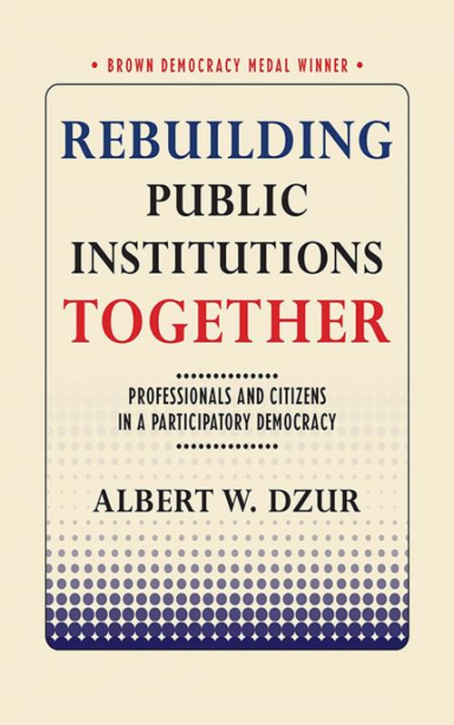 Cover of the book Rebuilding Public Institutions Together by Albert W. Dzur, Cornell University Press