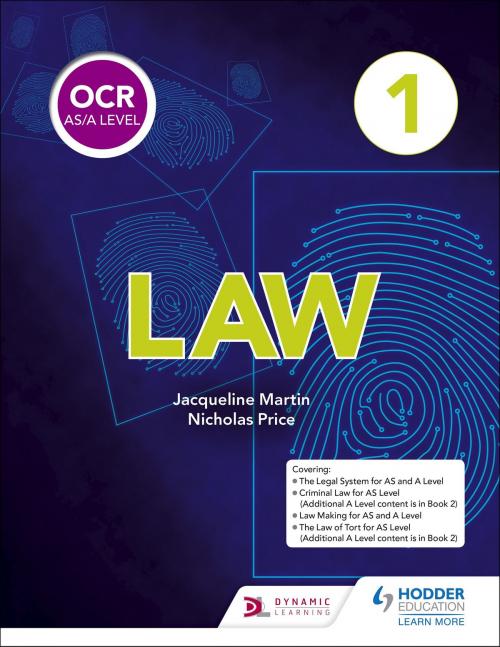 Cover of the book OCR AS/A Level Law Book 1 by Jacqueline Martin, Nicholas Price, Hodder Education