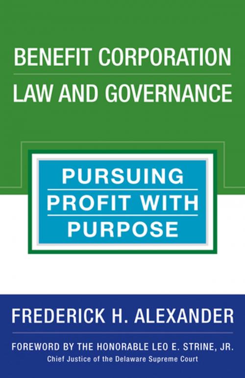 Cover of the book Benefit Corporation Law and Governance by Frederick Alexander, Berrett-Koehler Publishers
