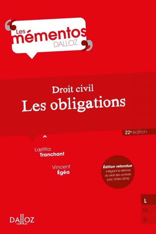Cover of the book Droit civil. Les obligations by Laetitia Tranchant, Vincent Égéa, Dalloz
