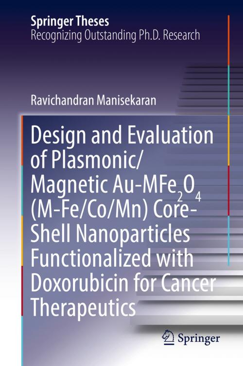 Cover of the book Design and Evaluation of Plasmonic/Magnetic Au-MFe2O4 (M-Fe/Co/Mn) Core-Shell Nanoparticles Functionalized with Doxorubicin for Cancer Therapeutics by Ravichandran Manisekaran, Springer International Publishing