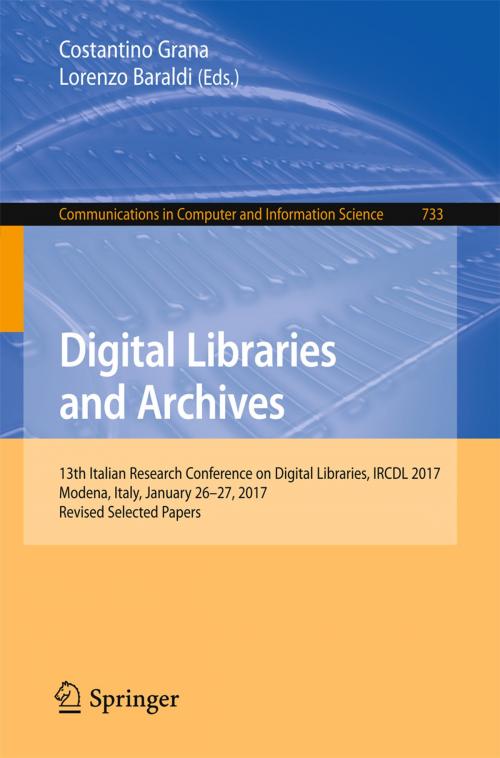 Cover of the book Digital Libraries and Archives by , Springer International Publishing