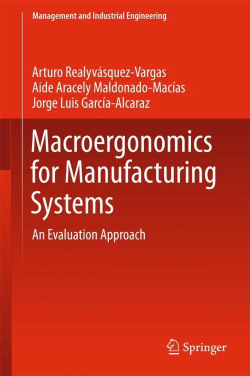 Cover of the book Macroergonomics for Manufacturing Systems by Jorge Luis García-Alcaraz, Aide Aracely Maldonado-Macias, Arturo Realyvásquez Vargas, Springer International Publishing