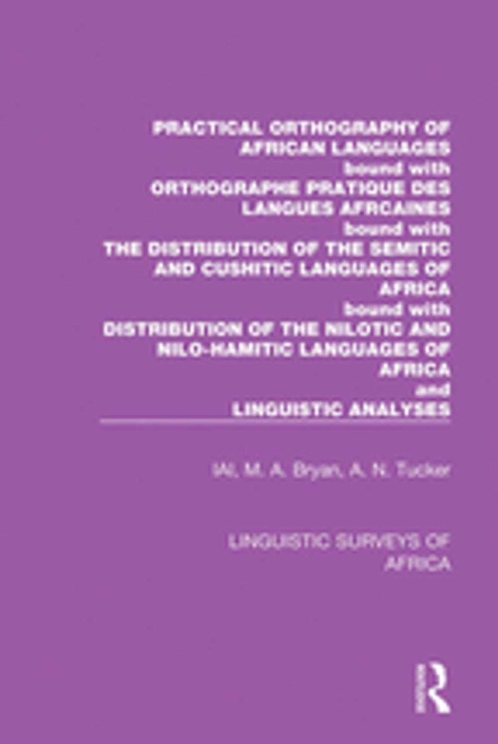 Big bigCover of Practical Orthography of African Languages