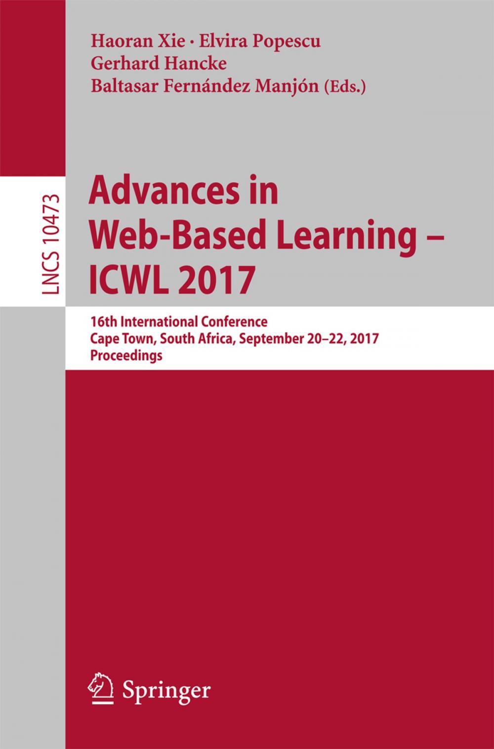 Big bigCover of Advances in Web-Based Learning – ICWL 2017