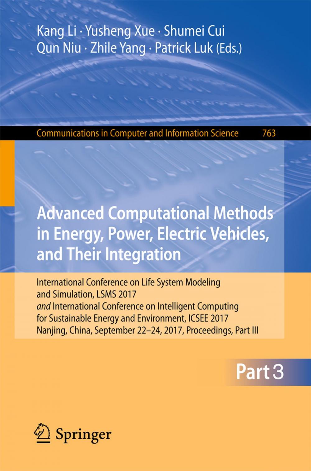Big bigCover of Advanced Computational Methods in Energy, Power, Electric Vehicles, and Their Integration