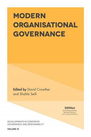 Cover of the book Modern Organisational Governance by Professor Markus Venzin, Assistant Professor Matteo Vizzaccaro, Fabrizio Rutschmann